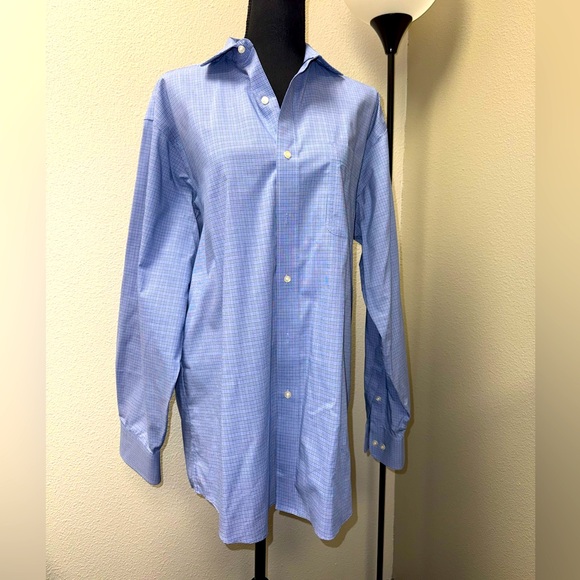 Tommy Hilfiger Other - Tommy Hilfiger Blue and White Small Plaid Dress Shirt. Large.